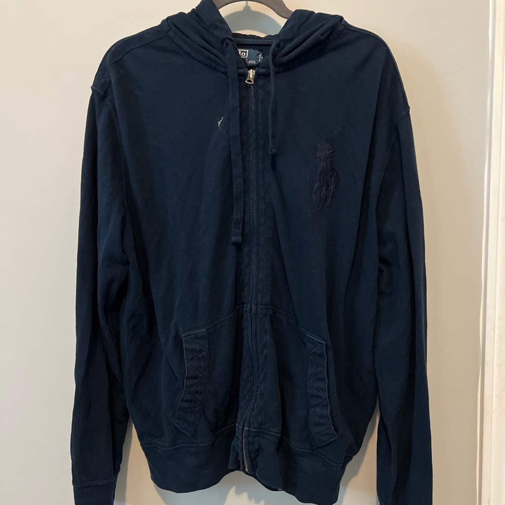 Navy polo pull over